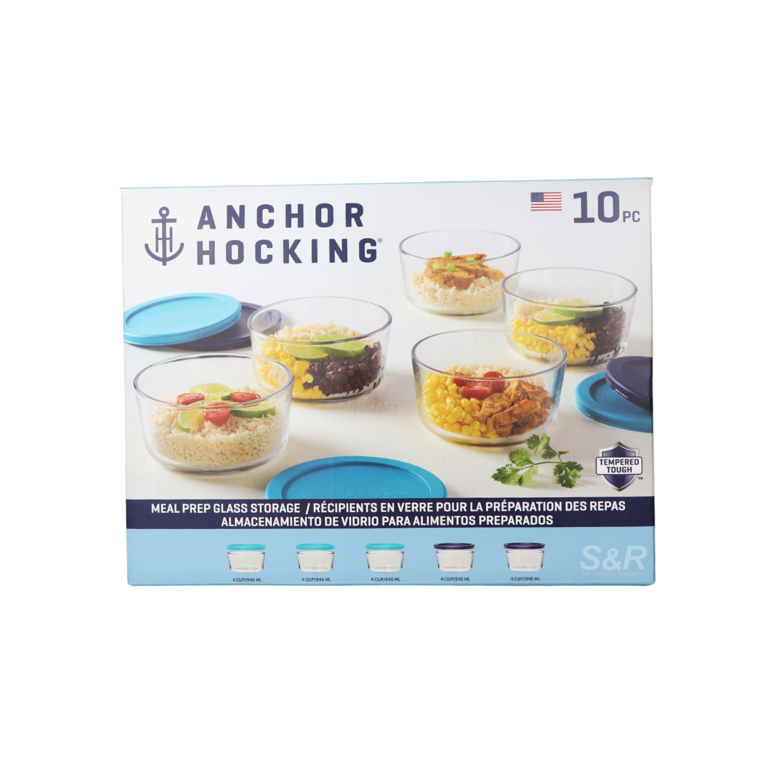 Anchor Hocking Round Meal Prep Glass Storage 10-piece Set